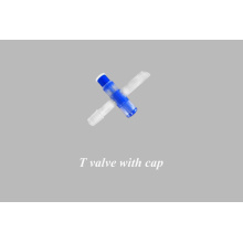 T-valve with cap for urine bag