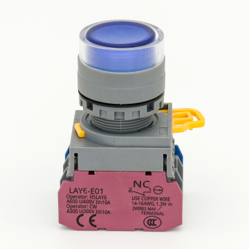 22mm LED Light Plastic Push Button Switch with Full Shroud for Momentary or Latching Operation