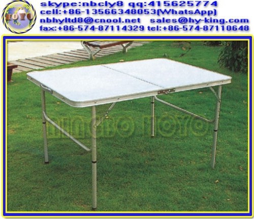 Folding adjustable table , center folding tables , portable center fold table with handle