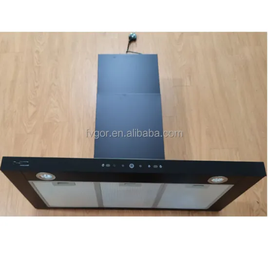 Black Kitchen Range Hood with Sensor Control and Auto Heat Clean (90cm)