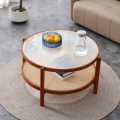 Elegant Double Round Coffee Table with Storage