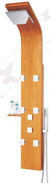 Thermostatic Bamboo Wood Massage Jets SPA Shower Panel Multi Function Unit