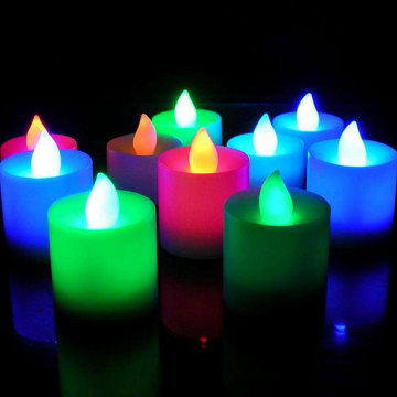 Battery operated flameless color changing led candle