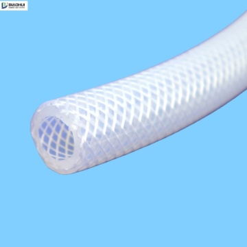 High Temperature Transparent Flexible Food Grade Braided Silicone Tube