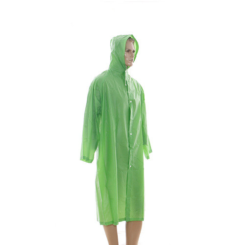 BSCI Audited Eco-friendly Waterproof PEVA raincoat with sleeves