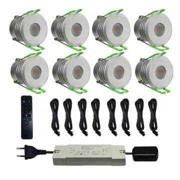 8PCS IP65 4W 35mm Cut Hole Mini Recessed Dimmable LED Downlight with Remote Control for Veranda