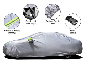 Silver-Coated Waterproof Anti-UV Rain Snow Car Body Cover - OEM Accept