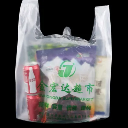 Full Biodegradable Plastic Bags Supermarket Shopping Bagstakeaway Packaging Bags
