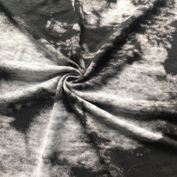 Discharge linen knit print fabric