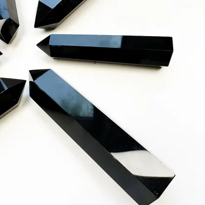 High Quality Natural Crystal Stone Tower - Black Obsidian Healing Crystal for Home Decoration
