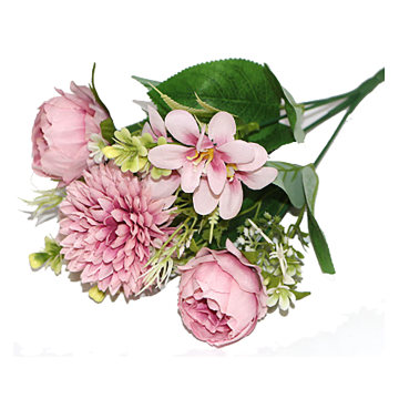 Linwoo 29CM Rose Hydrangea Silk Flower Bouquet - Wedding Decor & Centerpiece