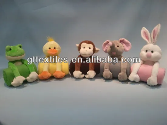 very cheap cute animal throw fleece blanket with handle