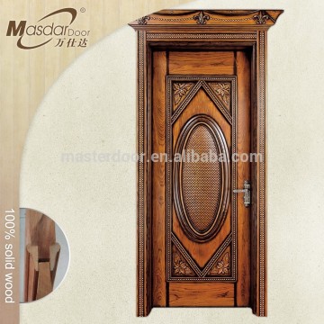 Modern carved exterior solid wood door polish color