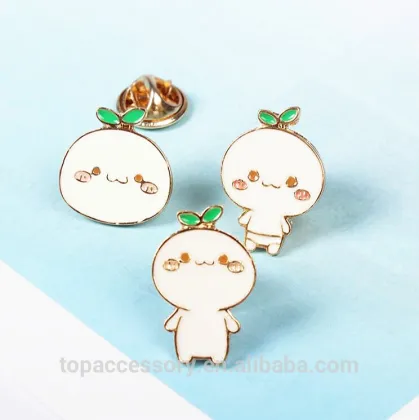 TLP61013-74 Cute Grass Smile Baby Figure Metal Brooch Pins Button Pins Jeans Bag Decoration Gift Wholesale