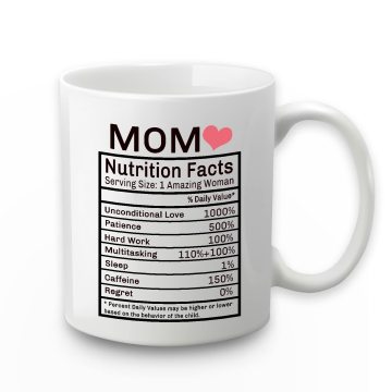 Mom Nutrition Fakten Tasse - Geburtstag Muttertagsgeschenk für Mutter von Tochter Sohn, 11 Unze mit Geschenkbox