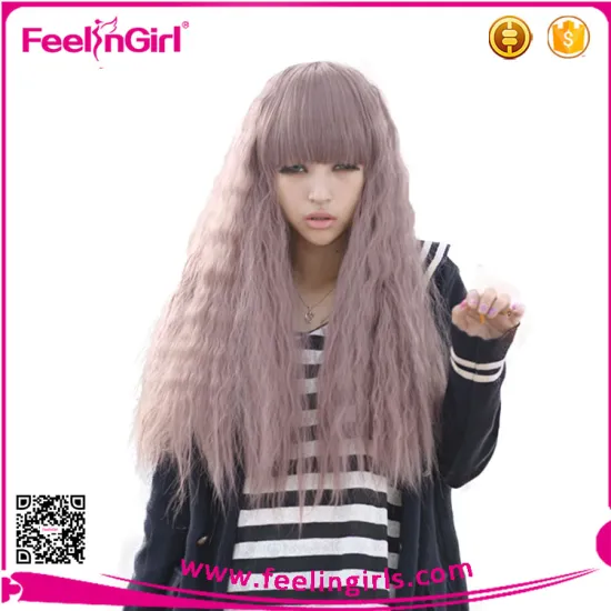 Taro Afro Curly Loose Wave Chic Neat Bang Cosplay Wig