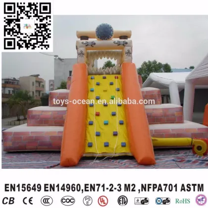 Popular Pyramids Inflatable Bouncy Slide With Climbing Wall