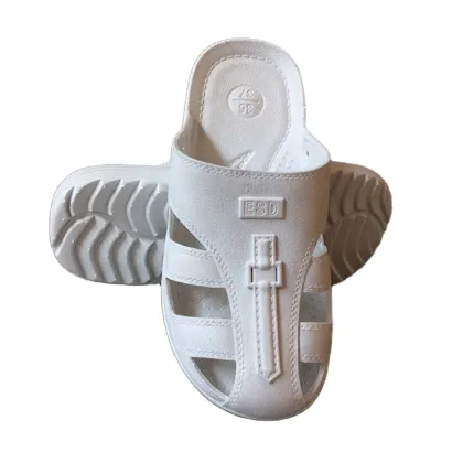 High Quality Lightweight Cleanroom ESD Shoes Antistatic White ESD SPU Slipper