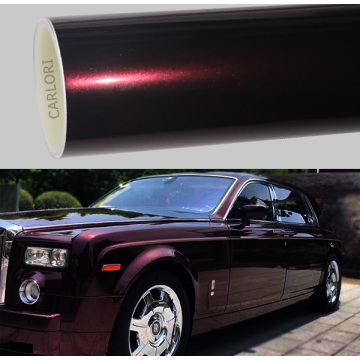 Metallic glanzend zwart rose auto wrap vinyl