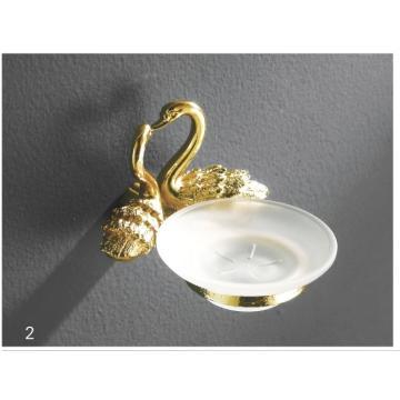 Gold Leaf Double Swan Design Soap Dish