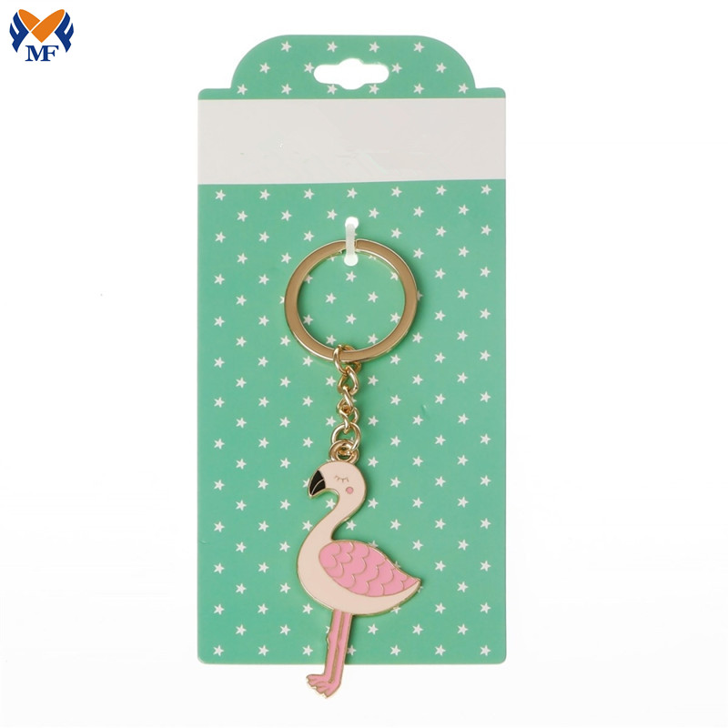 Flamingo Enamel Keyring