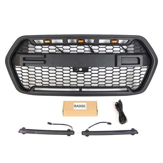 Black ABS Plastic Car Grills with LED Bar for 2020-2023 Ford Transit Van