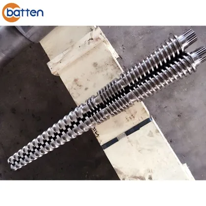 Conical twin extruder screw barrel for PVC extruder