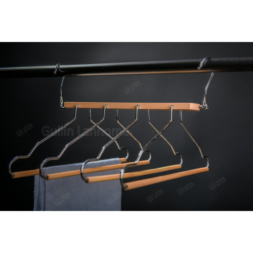 Natural Color Space Saving Wooden 4 Tier Hanger