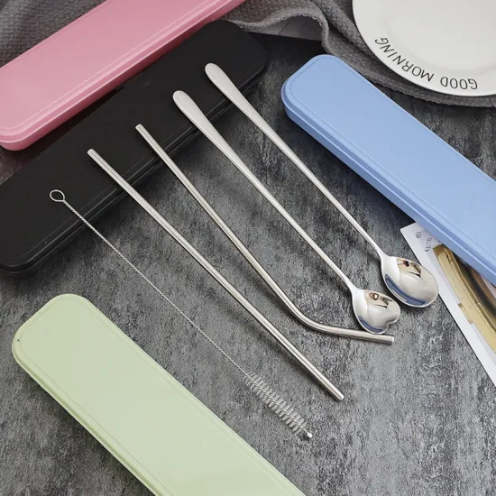 New Multifunctional Travel Cutlery Stainless Steel Straw Set
