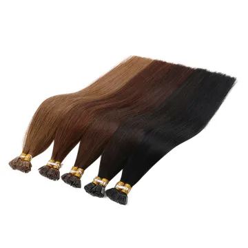 Factory Wholesale european hair keratin stick flat tip hair extensions virgin remy hair flat tip for human