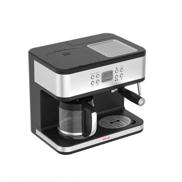 Macchina da caffè espresso 2 in 1 con smerigliatrice per fagioli, pompa a 20 bar e funzione di riscaldamento