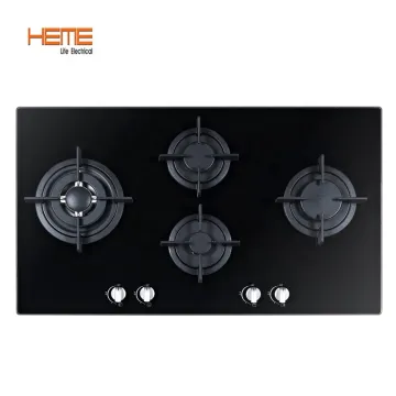 4 Burner 90cm Glass Gas Cooker - Tempered Glass Built-in Gas Hob