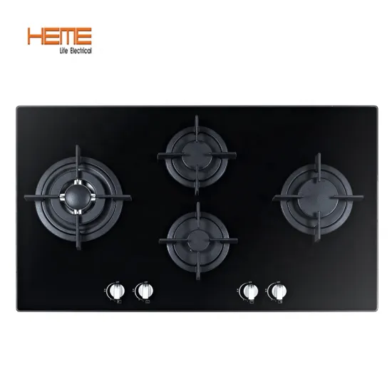 4 Burner 90cm Glass Gas Cooker - Tempered Glass Built-in Gas Hob