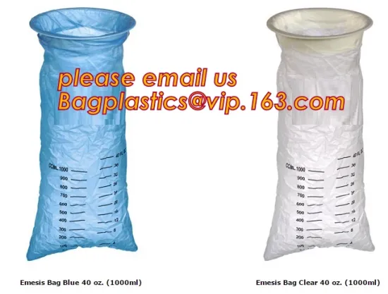 sickness bag, vomit bags, disposable medical supplies, emesis bags, Disposable standard size plastic medical emesis bag for vomi