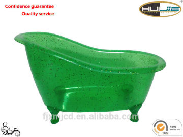 Plastic mini bathtub as gift - BC-0001(Transparent Green Color Glitter Powder)