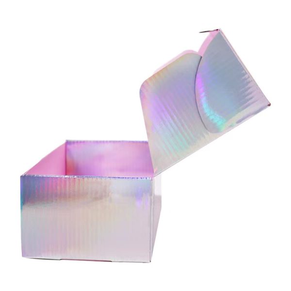 polished silver card iridescent finish shimmering gift boxes