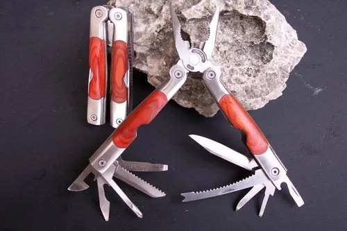 multi-purpose plier w,hardwood inlay handle