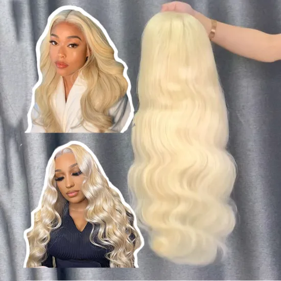 Brazilian Frontal Transparent 613 Blonde Human Hair Lace Front Wig With Baby Hair,100% Virgin Human Hair Wig,Hd Lace Frontal Wig