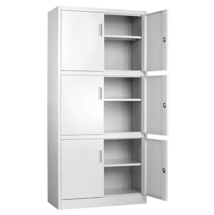 Three Part Six Door Metal Office Cupboard
