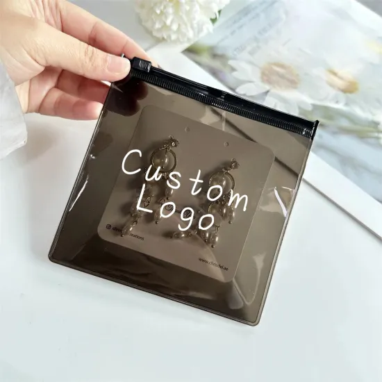 Luxury Small PVC Transparent Jewelry Zipper Bag with Logo
