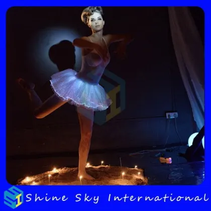 Fashionable Hot Sell Led Light Plus Size White Party Dresses