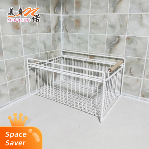 Prateleira extraível com cabo de madeira