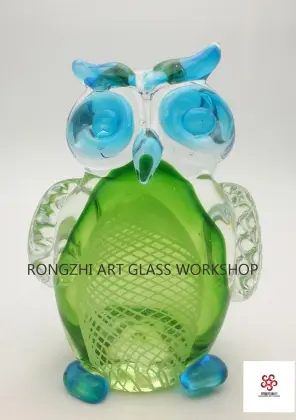 Owl Art Glass Sculpture