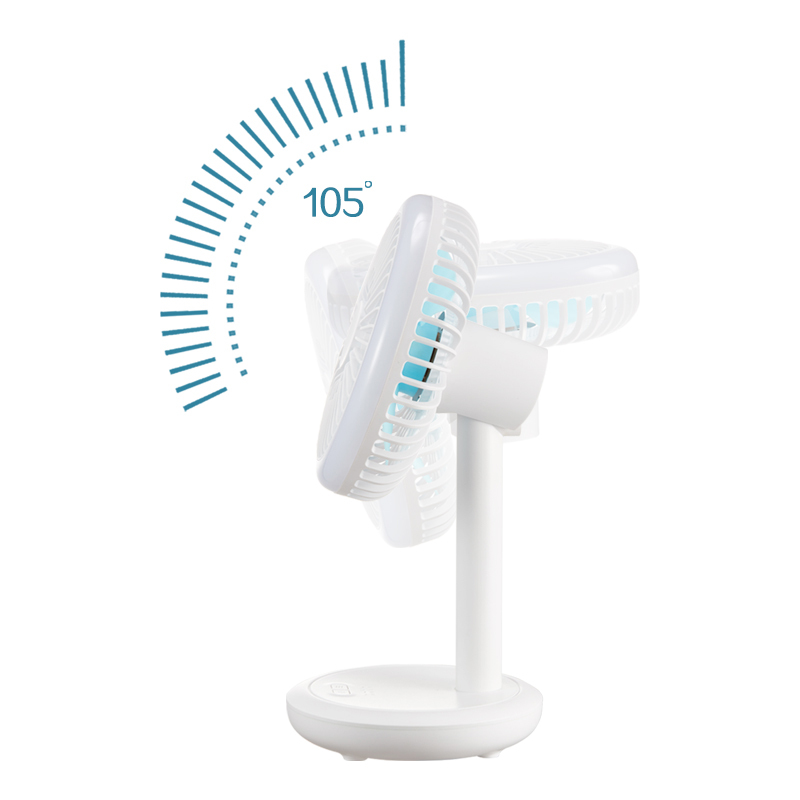 Portable USB Fan with LED Light and Rechargeable Lithium Battery