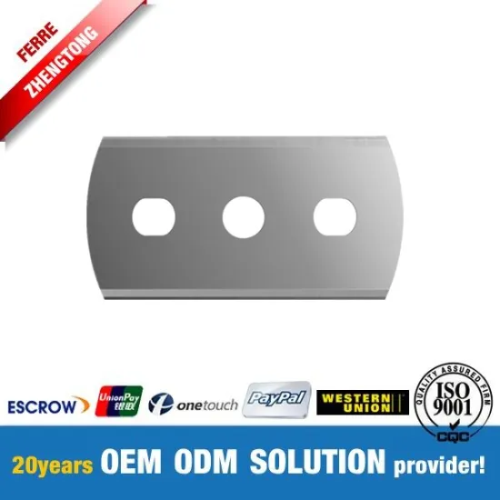 Carbide Razor Blade with Three Holes