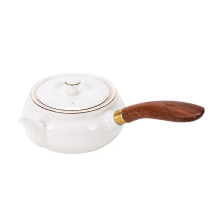 Ceramic Teapot with Filter - White Jade Kung Fu Tea Set