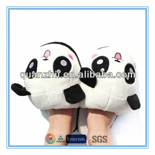 Plush panda slippers for kids or adults