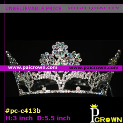 Small GalsangFlower Greenleaf Goddess Pageant Tiara Crown