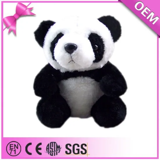China Wholesale Black Cute Plush Round Panda Soft Toy