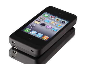Black / White 1700mah Abs Iphone 4 Extender Battery Case With Battery Status Indicator